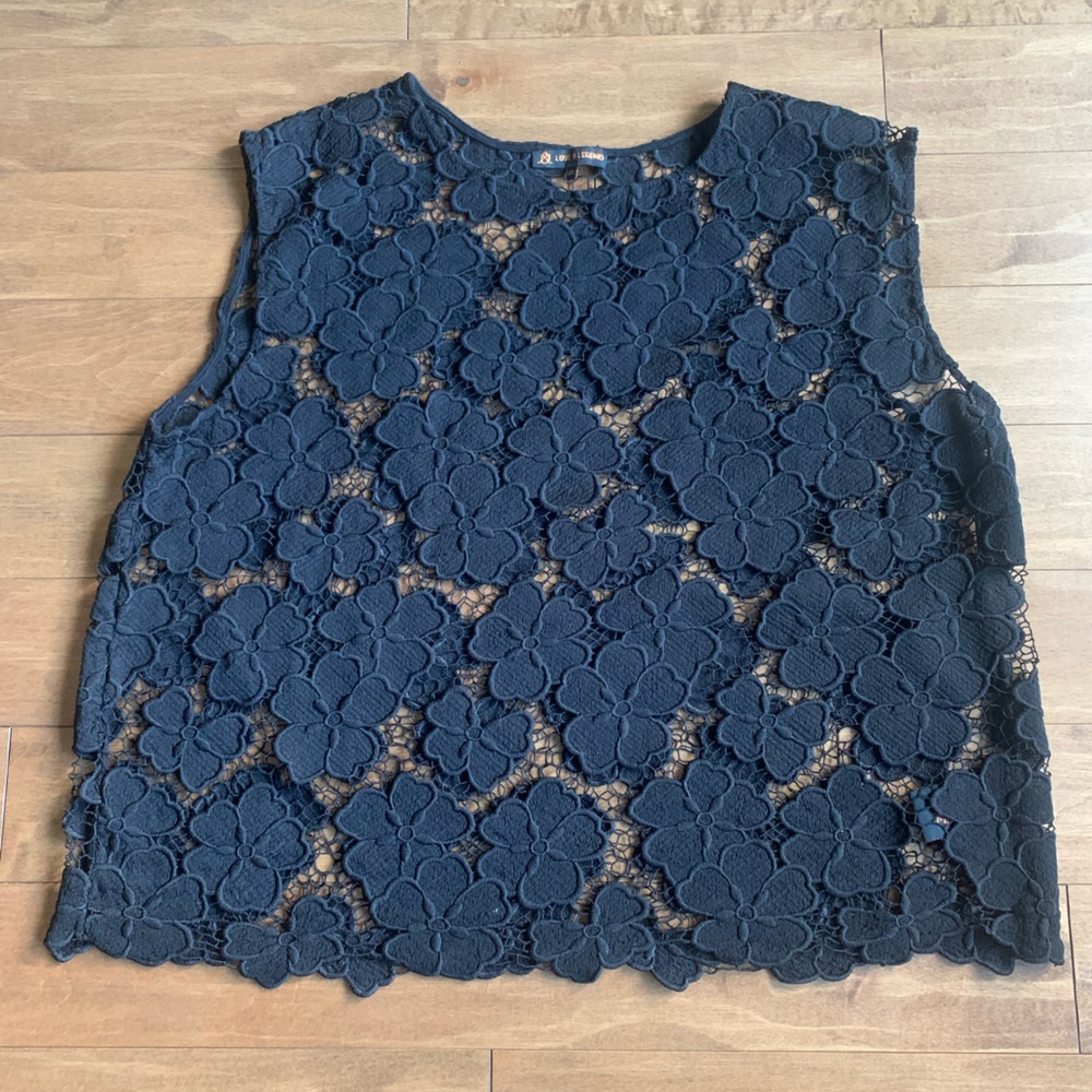 Black 3X Lace Shirt